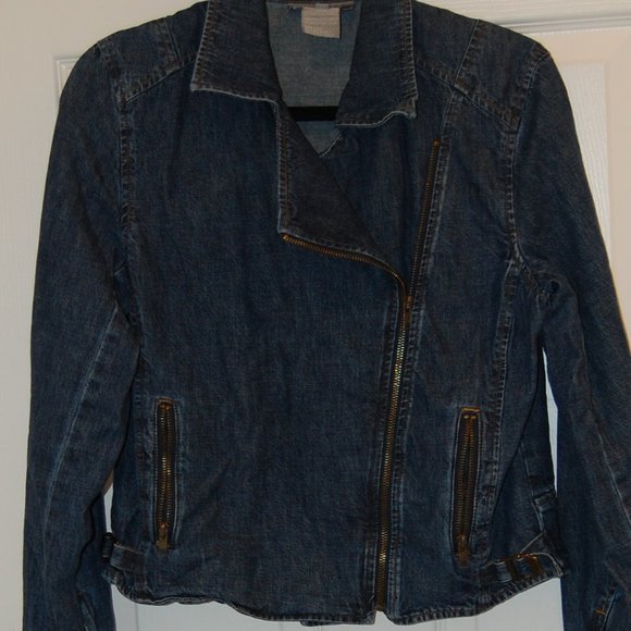 Jones New York Women's Denim Blue Jean Jacket W/Side Zipper Size 4 - Picture 2 of 12